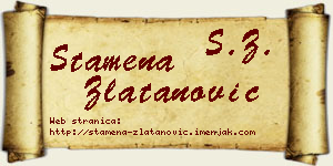 Stamena Zlatanović vizit kartica